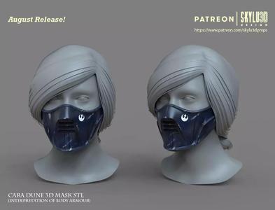 Cara Dune Face Mask - Design Interpretation of Cara Armor