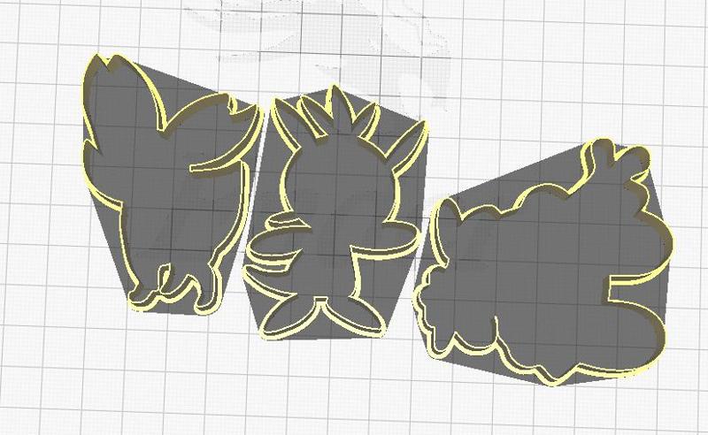 Pokemon Cookie Cutters Gen6 Starters