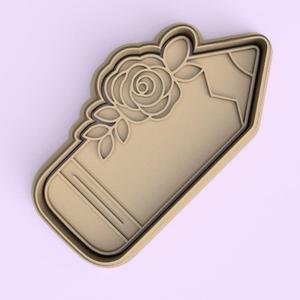 pencil with flower cookie cutter - lapiz