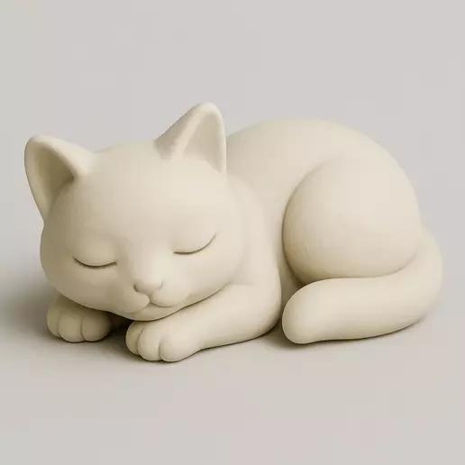 Peaceful Slumber  Sleeping Cat Figurine