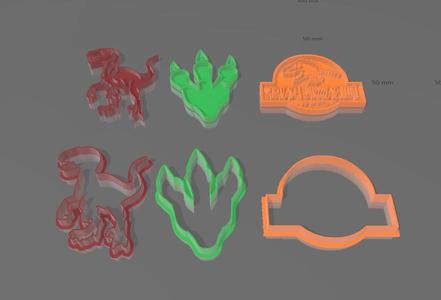 Jurassic Park Cookie Cutters - Set of 3 Designs