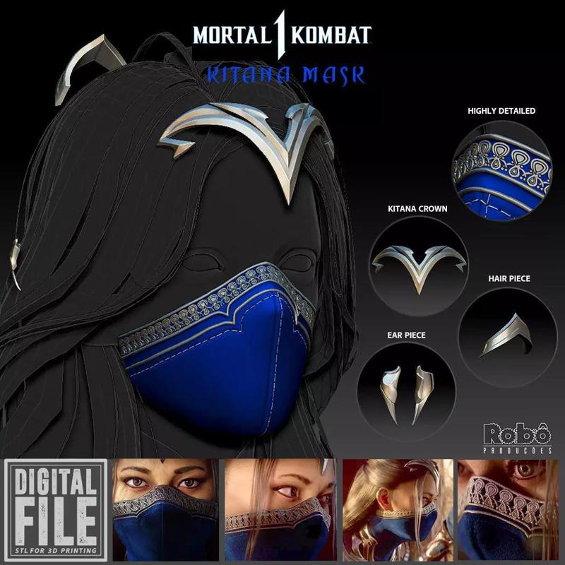 MORTAL KOMBAT 1 KITANA MASK CROWN COSPLAY 2023