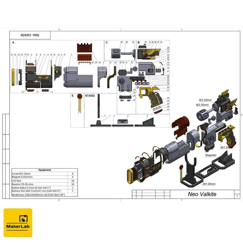 Neo-Volkite Pistol - Space Marine 2 - Printable 3d model - STL OBJ CAD bundle - Commercial Use