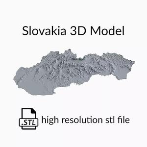Slovakia Topographic Map - 3D Terrain Topography of Slovakia