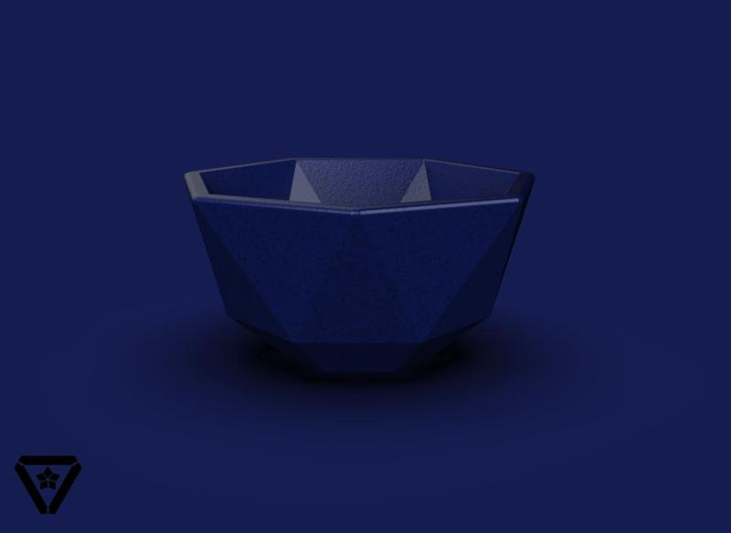 80. Facet Origami Geometric Bonsai Planter - V21 - Ariana (Inches)