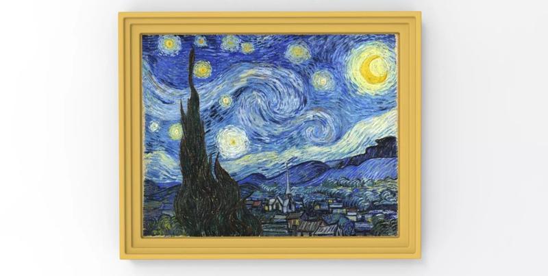 Starry Night painting by Vincent Van Gogh for 3D printing