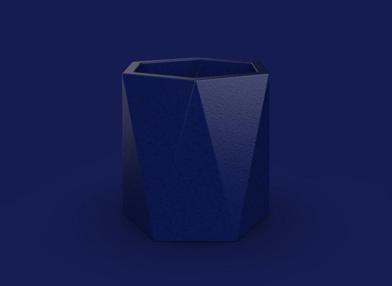27. Facet - 6 Sides Geometric Planter Pot - V1 - Rika (Inches)