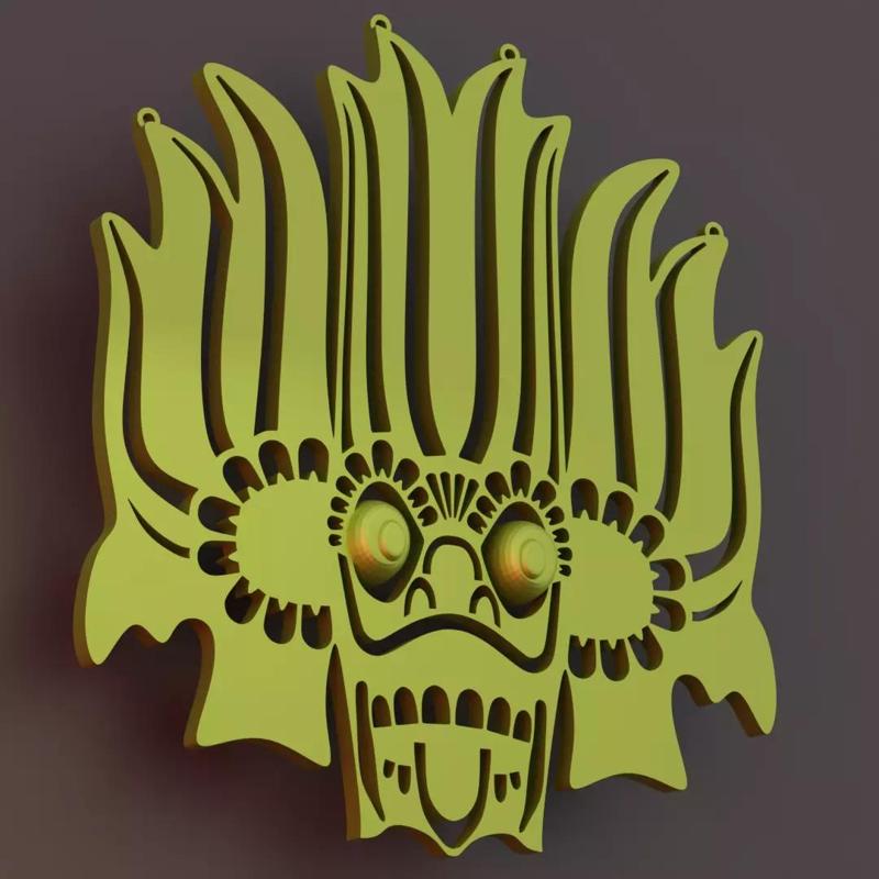 3D Printable Wall Art Sri Lankan Yaka Ghost Inspired Design