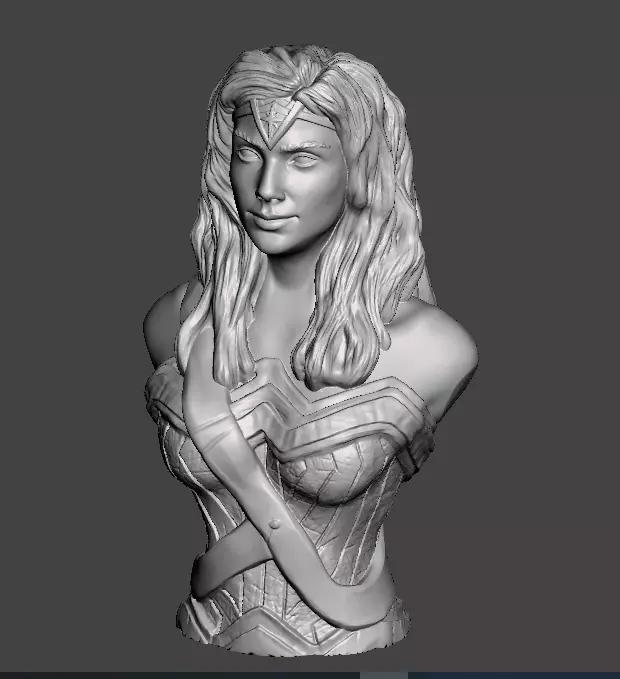 wonder woman bust with base 3d printable