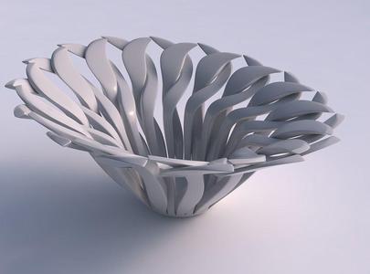 Bowl funnel with twisted sharp muscle structure squeezed with...