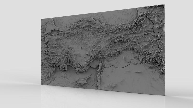 Turkey relief map, Turkiye fiziki haritasi