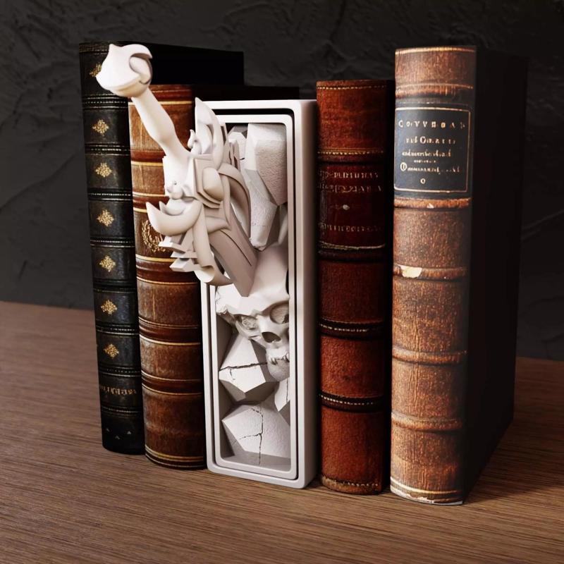 Book Nook  Ends STL File  Organizer Box for Bookworms  Gift