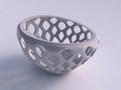 Bowl compressed with smooth beveled edges and extruded top sq...