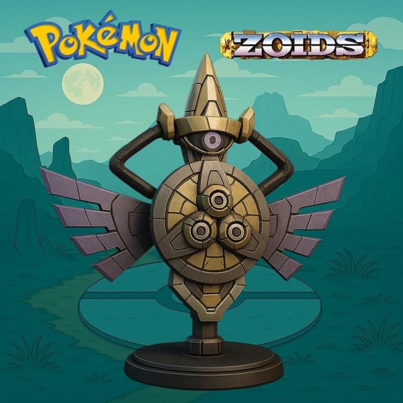 Mecha Aegislash - 3D Printable STL Figure | Pokémon x Zoids Crossover | Mechanical Sword Form