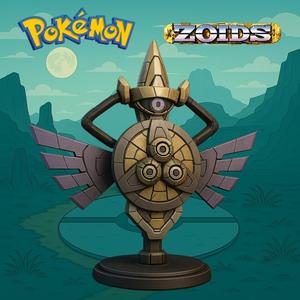 Mecha Aegislash - 3D Printable STL Figure | Pokémon x Zoids Crossover | Mechanical Sword Form