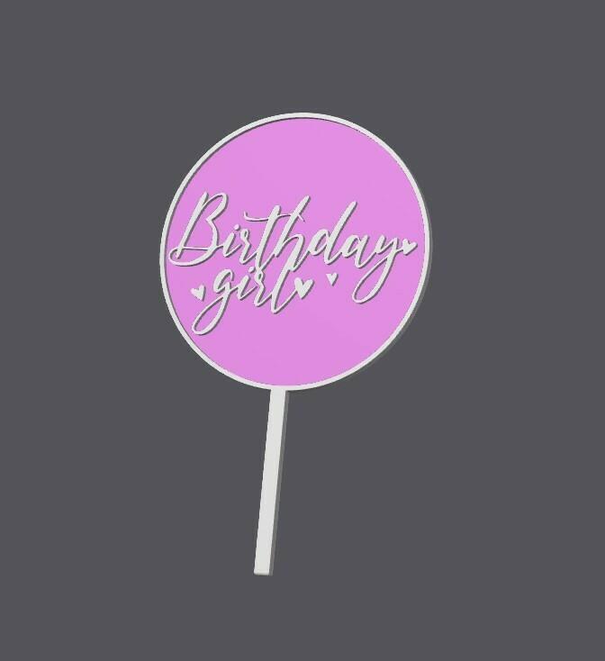 Cake Topper - Birthday - Bday girl