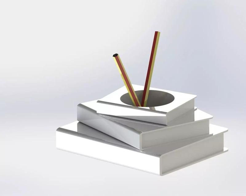 Book Pen Holder - Pen Holder for Bookshelf Decor