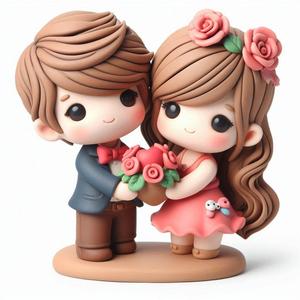Cute Boy and Girl 3D Print – Valentine’s Day Special Couple Figurine, Romantic Gift Model