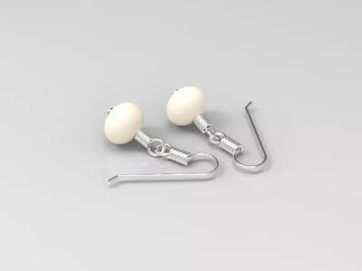 Simple Pearl Earrings 3d model