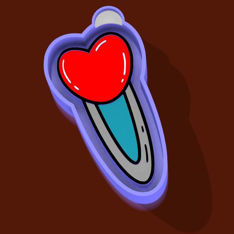 💖 Heart Clip – Freshie, Keychain, Resin & Candle Mold