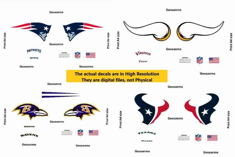 Printable High Resolution NFL Helmet Decals Pack 6