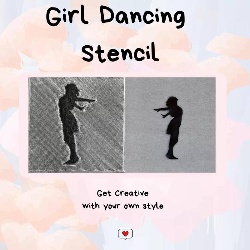 Girl Dancing Stencil