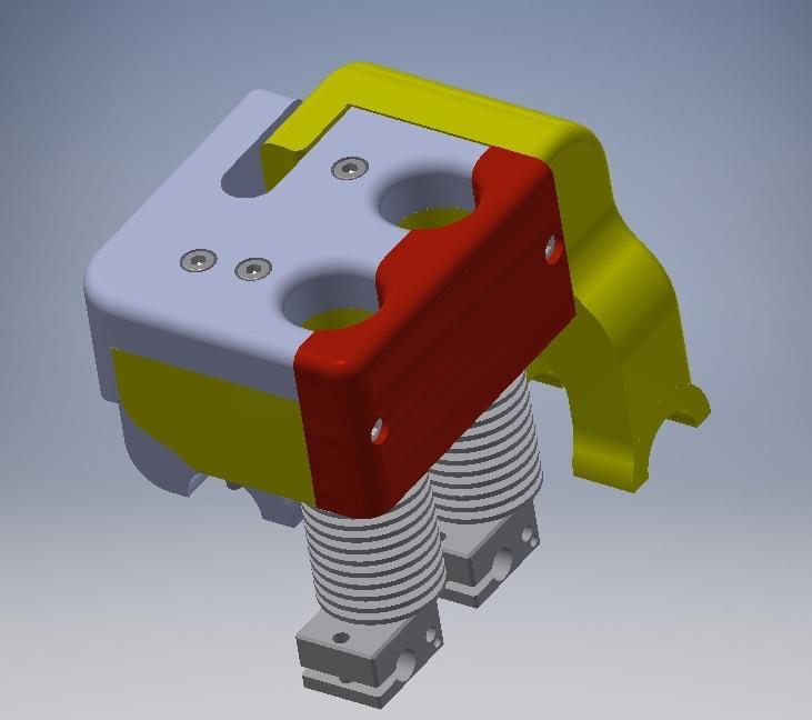 HOTEND MOUNT for Airwolf HD2x... Convert to E3D v6 NO Volcano - THIS IS FOR THE NON VOLCANO VERSION