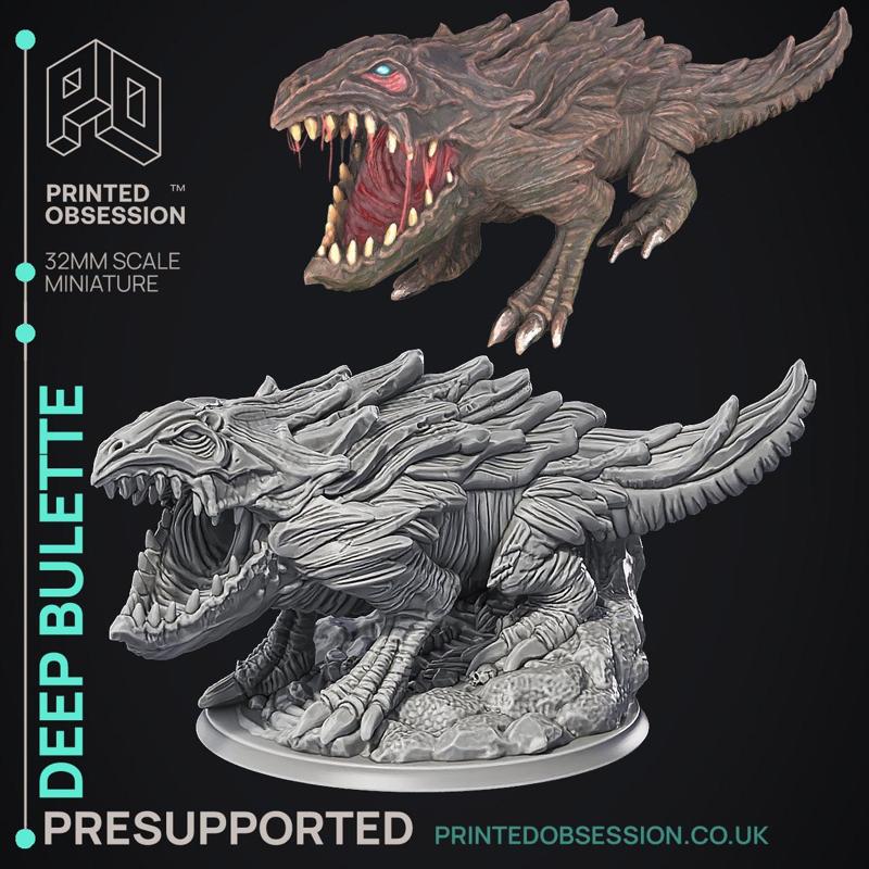 Deep Bulette - Were Folk - PRESUPPORTED - Illustrated and Stats - 32mm scale