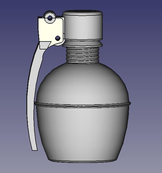 French Mle OF 37 Grenade - 1:1 Reenactment Replica Model