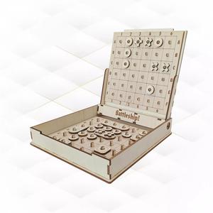 Battleship laser cut design pocket game cutting mode