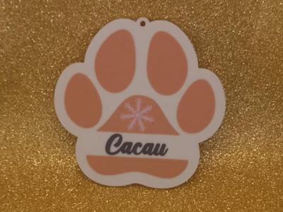 Editable Dog Paw Christmas Ornament