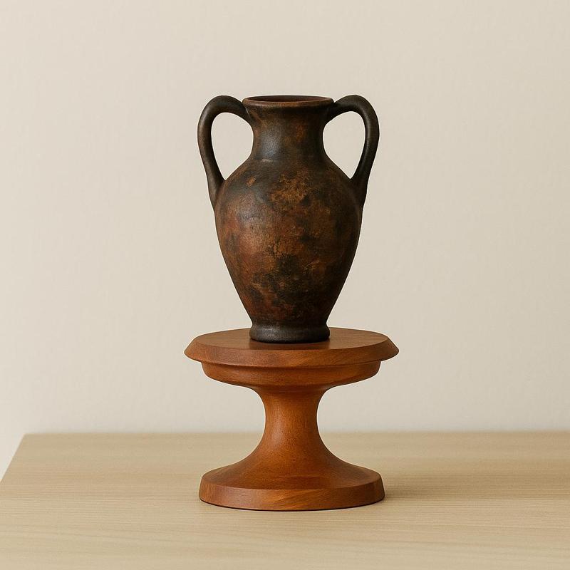 Wood-Style Display Pedestal – Antique Object Stand for 3D Printing
