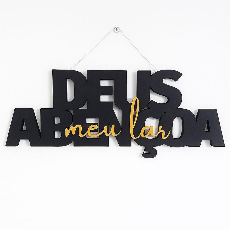 Deus Abençoa Meu Lar | Letreiro Porta | Parede | bíblico