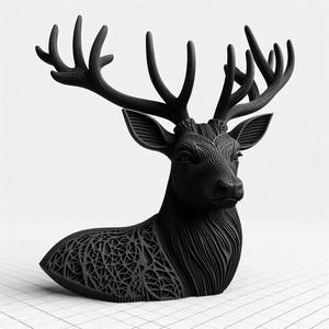 Modern Deer Showpiece 3D Print – Minimalist Geometric Sculpture, Stylish Home and Office Decor