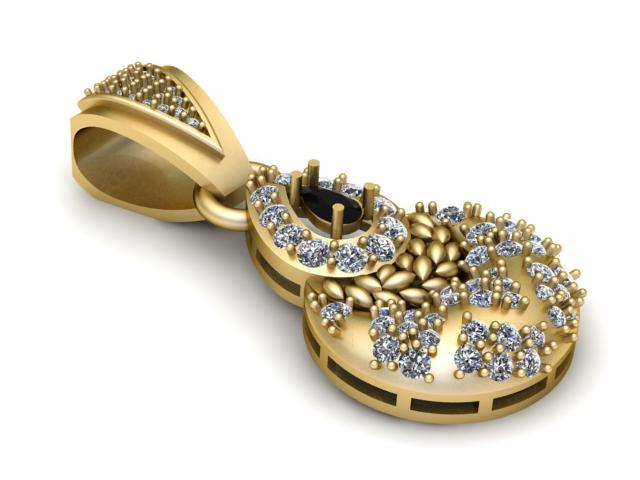 LUXURY BLUE SAPPHIRE PENDANT 3D PRINTABLE MODEL