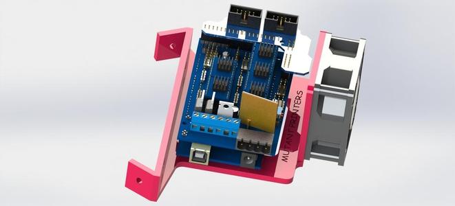 arduino ramps 1.4 with 60mm fan mount, 60 degree LARGE OFFSET V mount