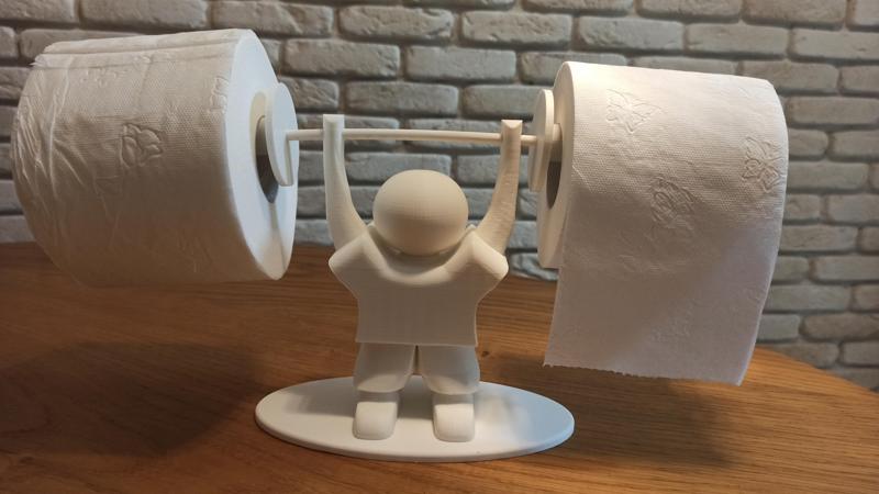 Funny Toilet Paper Holder - Weightlifter Gym Humor