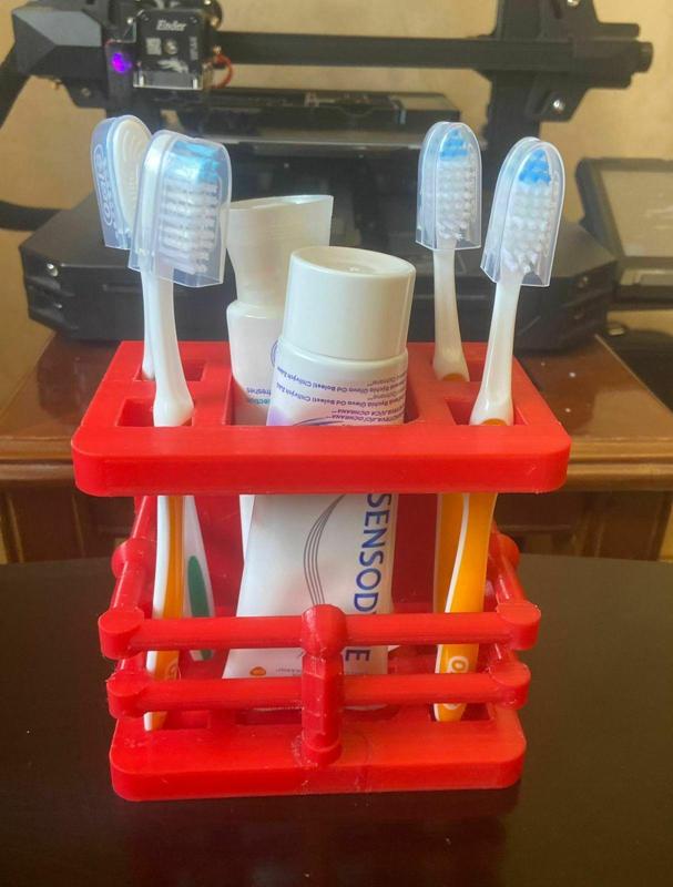Toothbrush and Toothpaste Holder Stand