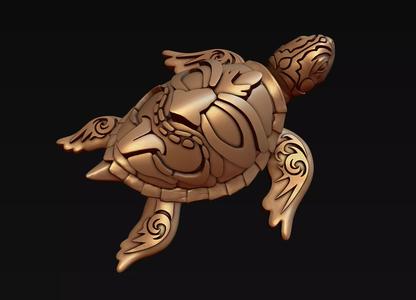 Turtle with Tiki Mask Ornament