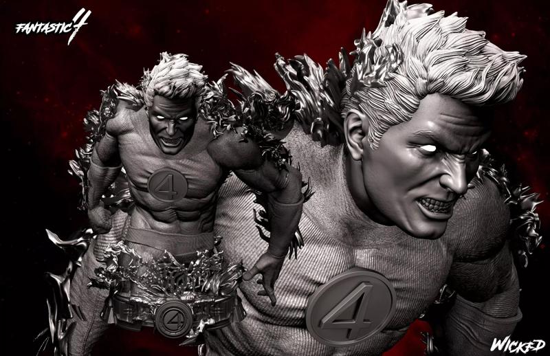 Wicked Marvel Human Torch Bust 3D print model