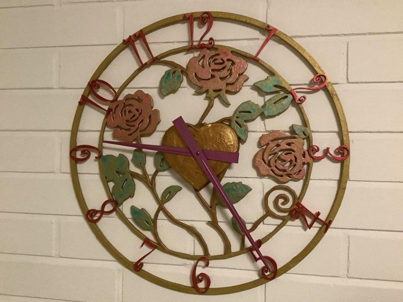Rose Clock 55 cm