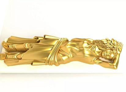 3d women gold statue