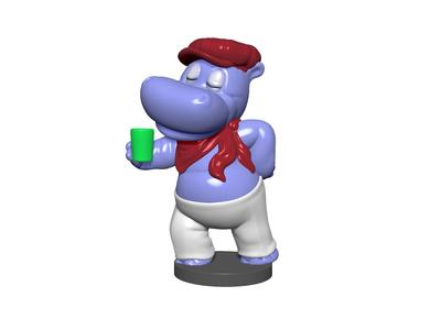 HIPPO SASHA SONNENDECK FOR 3D PRINT STL