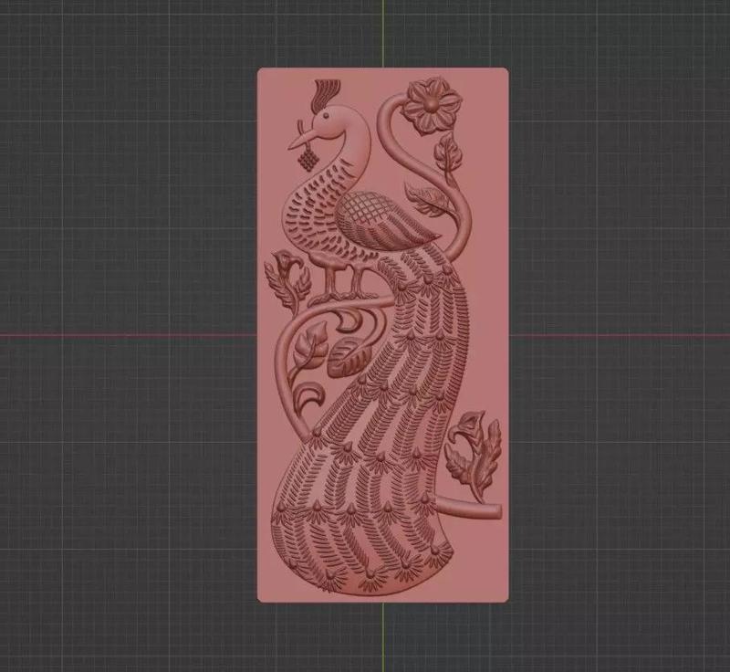 Peacock coin design file Artcam relief for die and cam printing