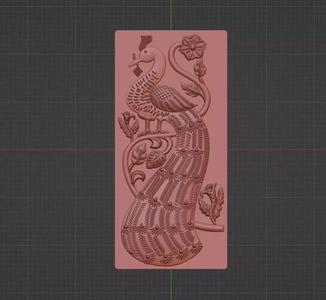 Peacock coin design file Artcam relief for die and cam printing