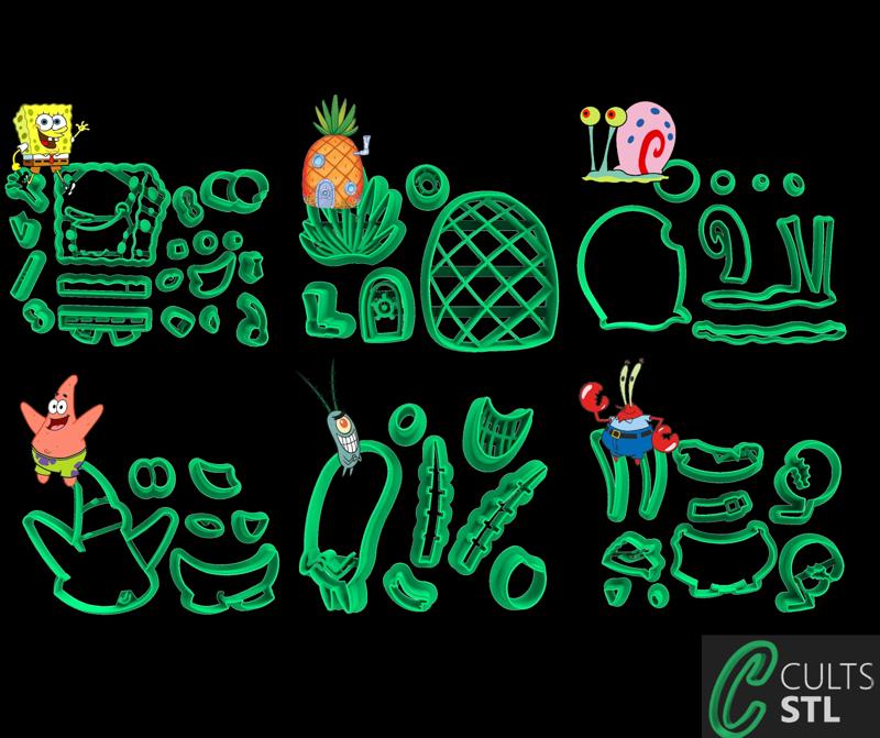 KIT CORTADORES BOB ESPONJA - PERSONAGENS - 7cm