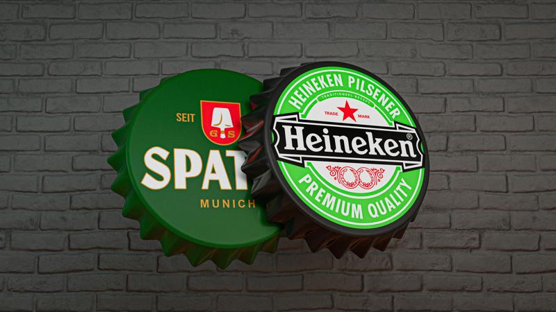 Bottle Cap - DECOR Spaten, Heineken
