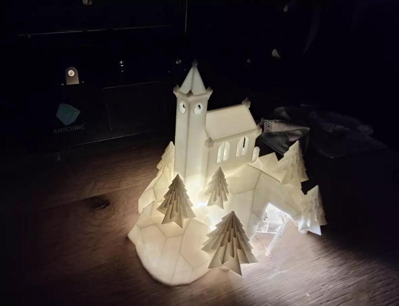 Christmas scenery nativity scene chapel village