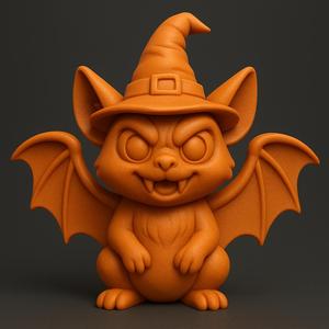 Halloween Bat Wearing Witch Hat