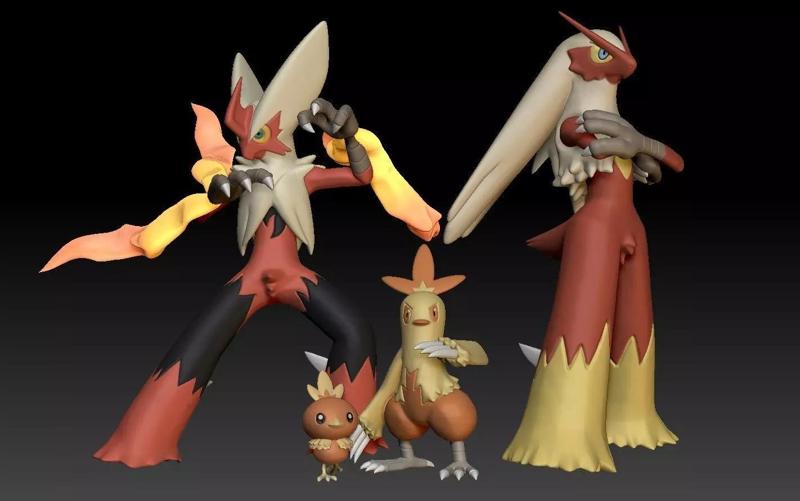 Pokemon Torchic Combusken Blaziken Mega Evolution
